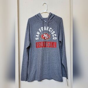 Fanatics Gray San Francisco 49ers Hooded Tee.  Size XL